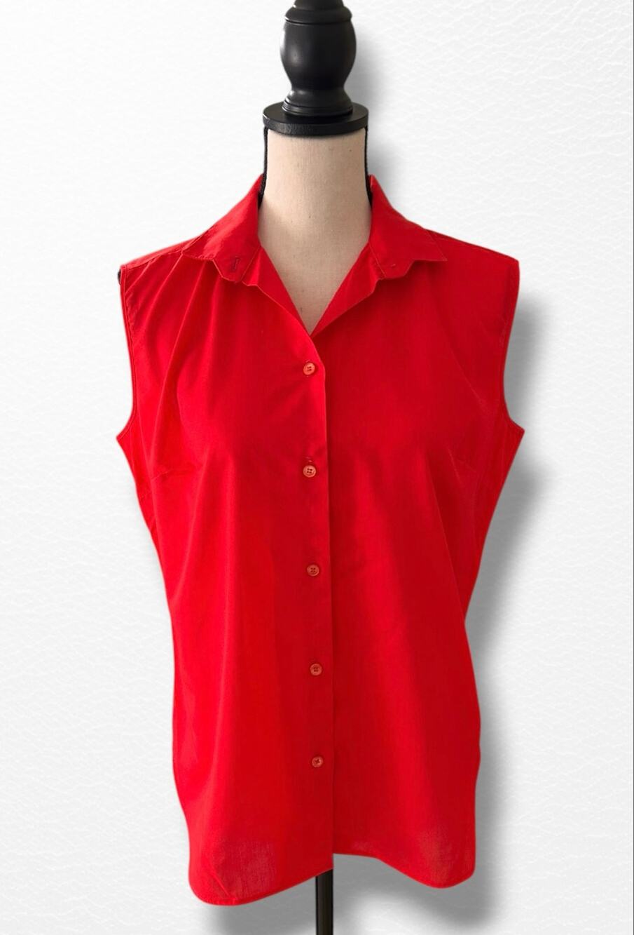 Vintage 1970s Sue Lane Sleeveless Blouse, Size M